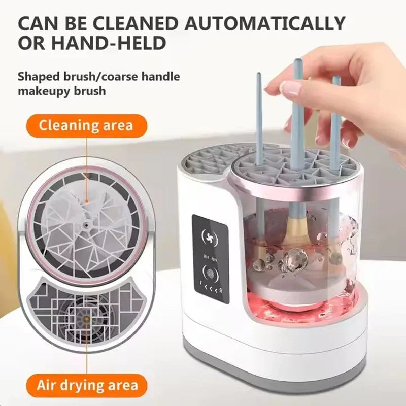 3-in-1 Electric Makeup Brush Cleaner – Cleans, Dries & Holds Your Brushes with Ease!