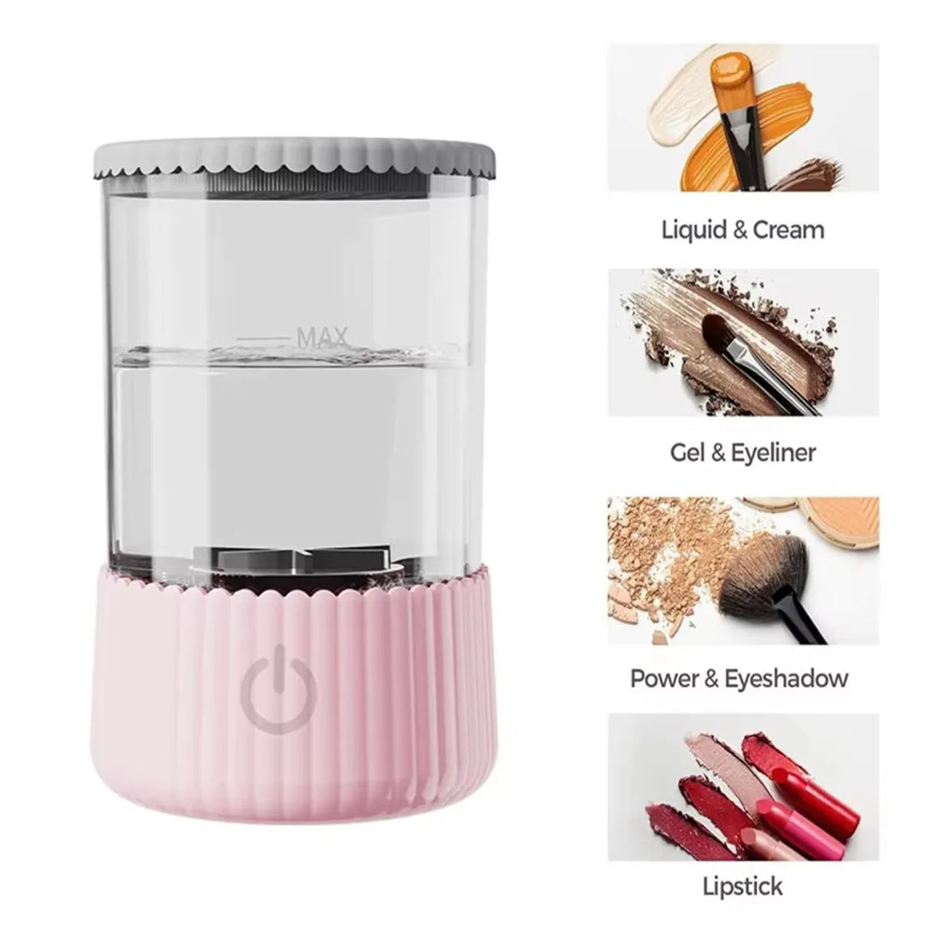 Portable Electric Makeup Brush Cleaner — USB Automatic Quick-Clean & Dry Stand Device