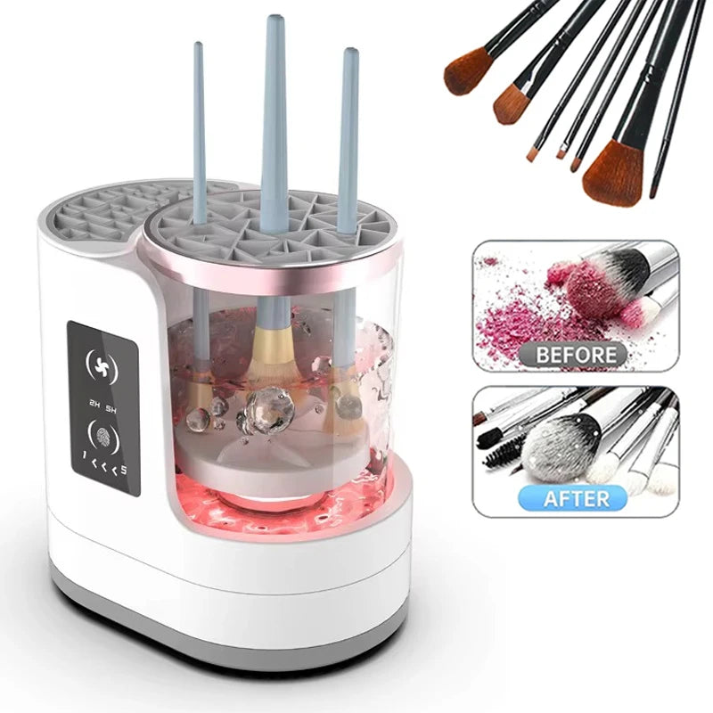 3-in-1 Electric Makeup Brush Cleaner – Cleans, Dries & Holds Your Brushes with Ease!