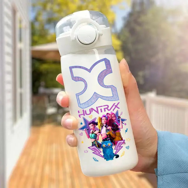 K-Pop Demon Hunters  – Rumi, Mira & Zoey Kids Straw Cup (600/400 ML) | Cute Gourd-Style Water Bottle!