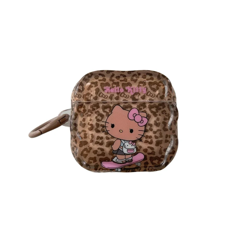 Leopard Hello Kitty Wireless Earbuds – Cute Design, Crystal Sound & All-Day Comfort