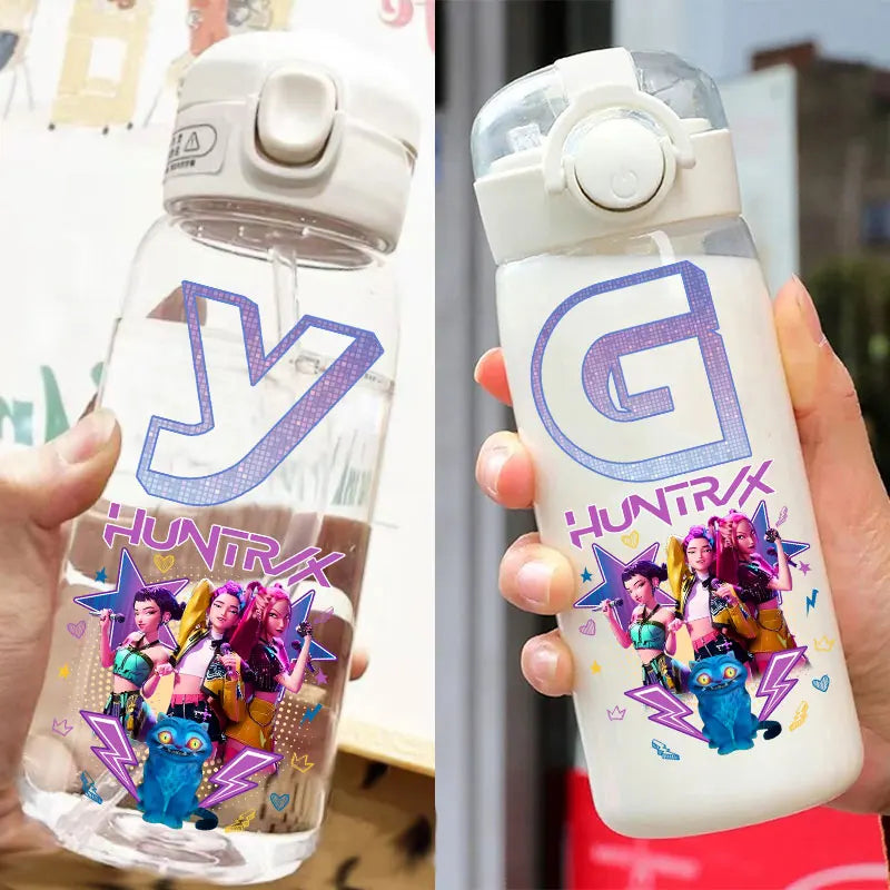 K-Pop Demon Hunters  – Rumi, Mira & Zoey Kids Straw Cup (600/400 ML) | Cute Gourd-Style Water Bottle!