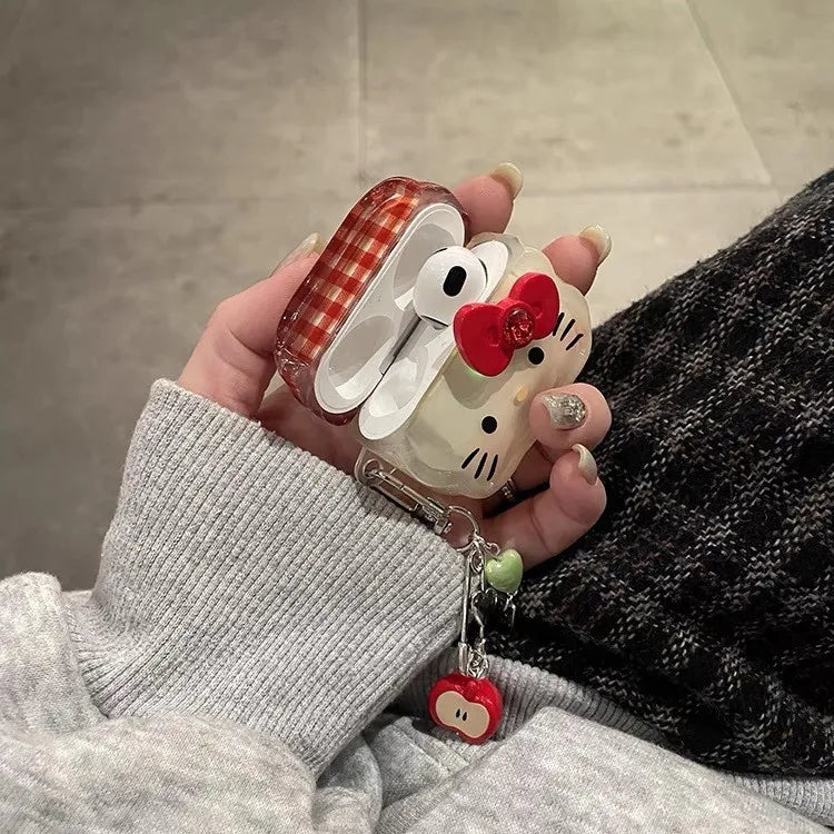 Cartoon Bow AirPods Case 🎀 – Kawaii Protection with an Anime Touch!