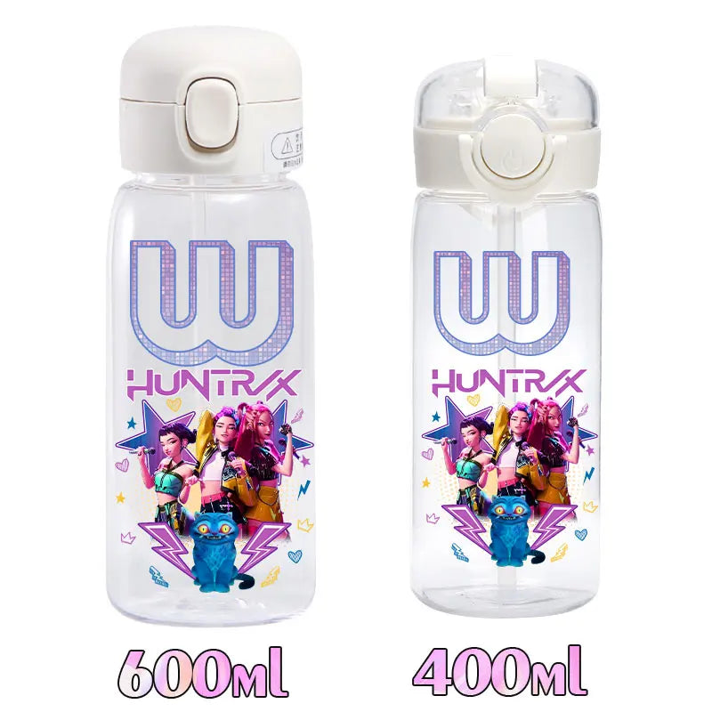 K-Pop Demon Hunters  – Rumi, Mira & Zoey Kids Straw Cup (600/400 ML) | Cute Gourd-Style Water Bottle!