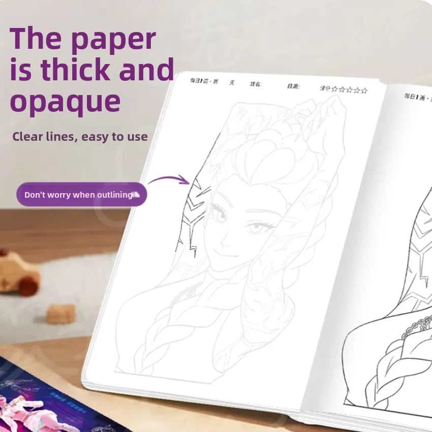 K-Pop Demon Hunters 🧃 – 750 ML Sports Bottle + Anime Coloring Book Set for Creative Kids!"