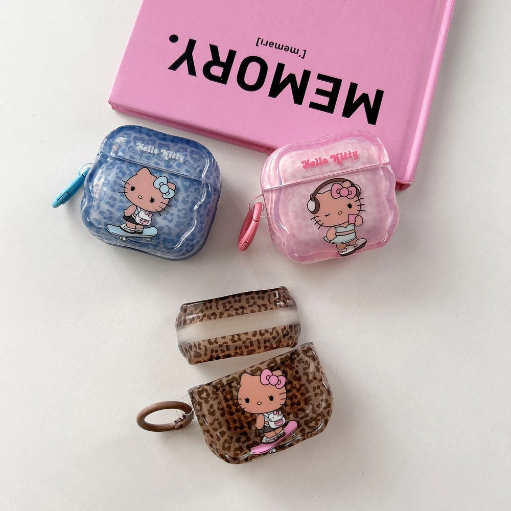 Leopard Hello Kitty Wireless Earbuds – Cute Design, Crystal Sound & All-Day Comfort