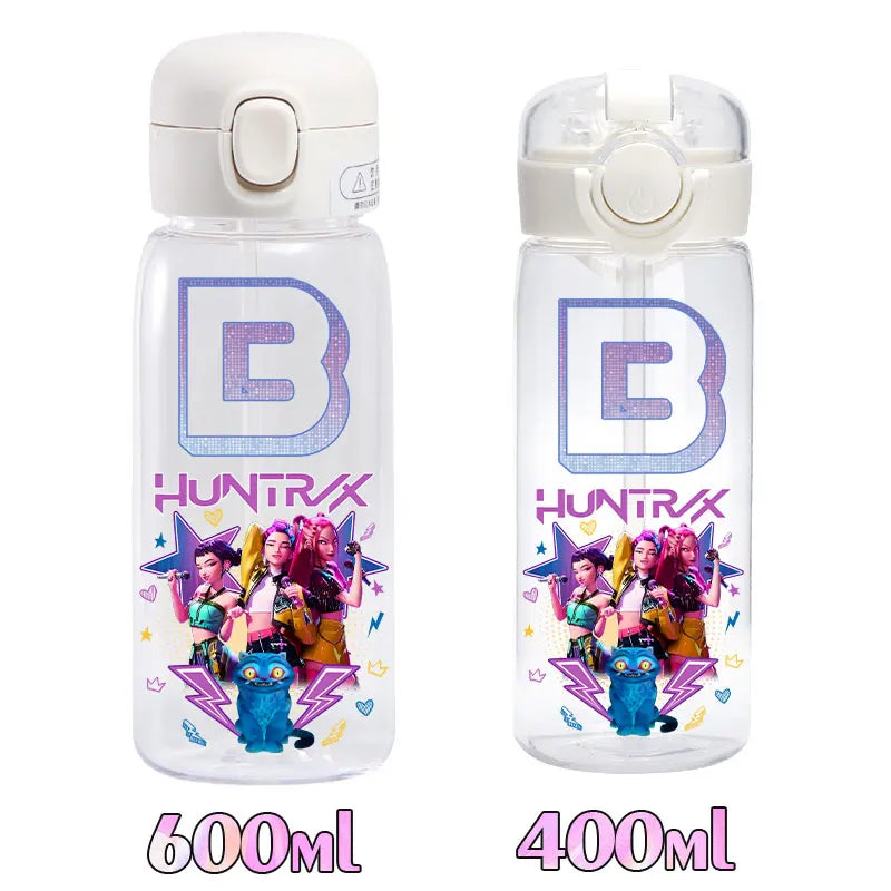 K-Pop Demon Hunters  – Rumi, Mira & Zoey Kids Straw Cup (600/400 ML) | Cute Gourd-Style Water Bottle!