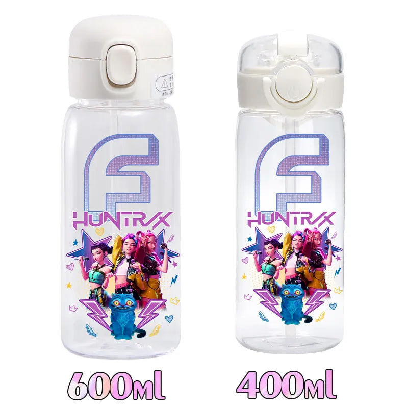 K-Pop Demon Hunters  – Rumi, Mira & Zoey Kids Straw Cup (600/400 ML) | Cute Gourd-Style Water Bottle!