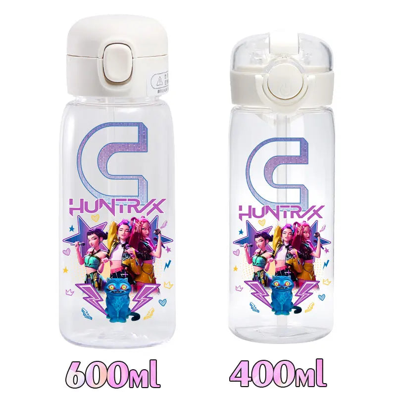 K-Pop Demon Hunters  – Rumi, Mira & Zoey Kids Straw Cup (600/400 ML) | Cute Gourd-Style Water Bottle!