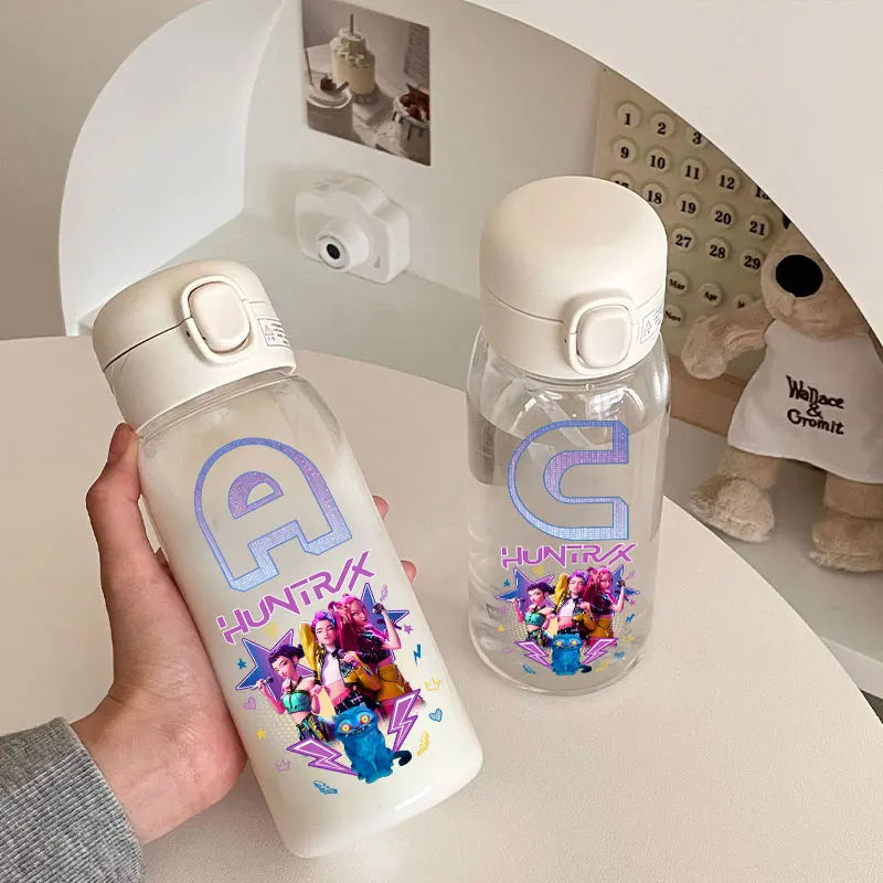 K-Pop Demon Hunters  – Rumi, Mira & Zoey Kids Straw Cup (600/400 ML) | Cute Gourd-Style Water Bottle!