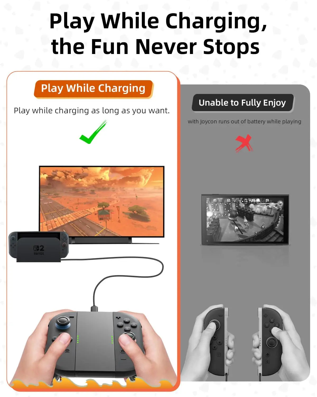 Charging grip compatible with Switch 2 joycon