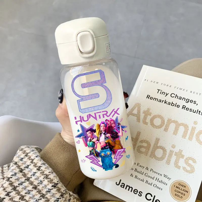 K-Pop Demon Hunters  – Rumi, Mira & Zoey Kids Straw Cup (600/400 ML) | Cute Gourd-Style Water Bottle!